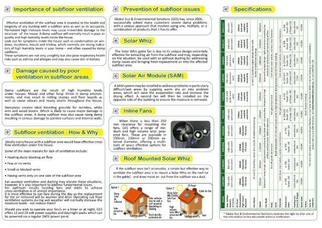 Sub Floor Ventilation