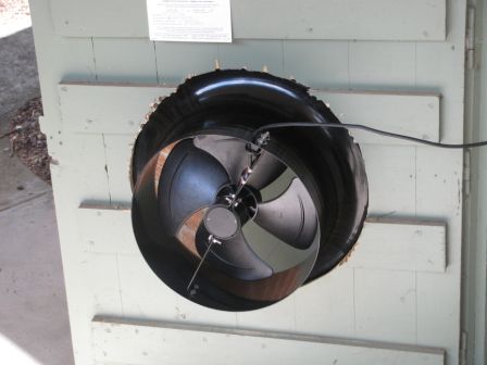 Solar Sub Floor Fan Mounted In Door Inside View