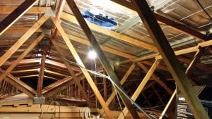 Interior roof space at Ormiston Church